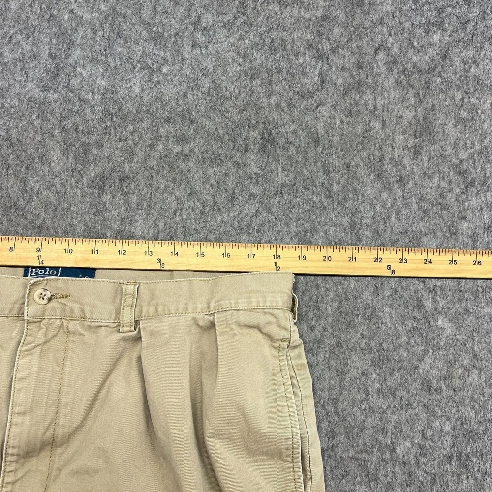 Polo‎ Ralph Lauren Shorts Mens 38 Beige Tyler Short Pleated Chino Cotton Preppy